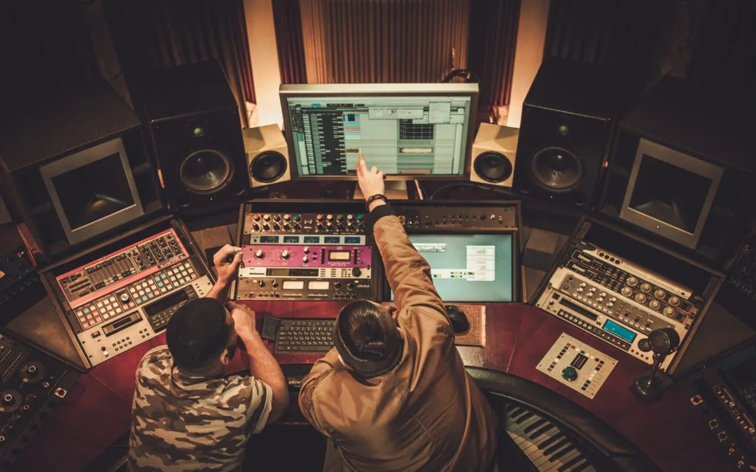 Musicians Working in a Studio