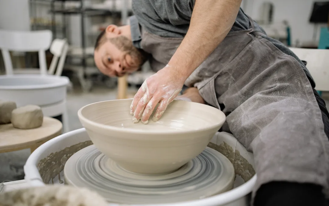 Man doing pottery