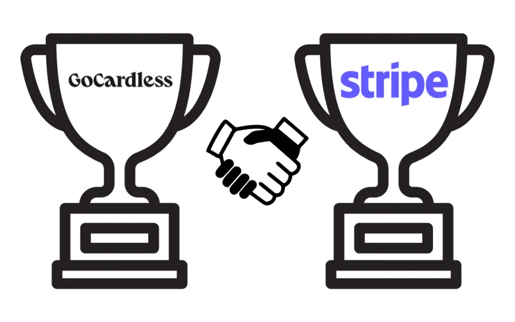 Trophies with GoCardless and Stripe Logos