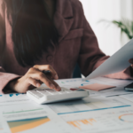 A bookkeeping at their desk